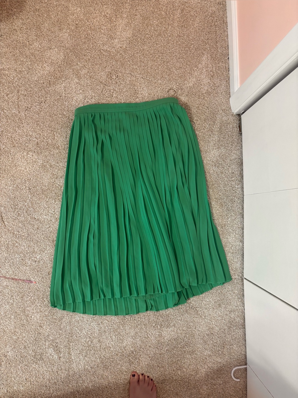 J. Crew Emerald Green Pleated Midi Skirt